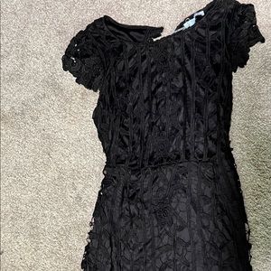 She + Sky crochet mini dress with open back